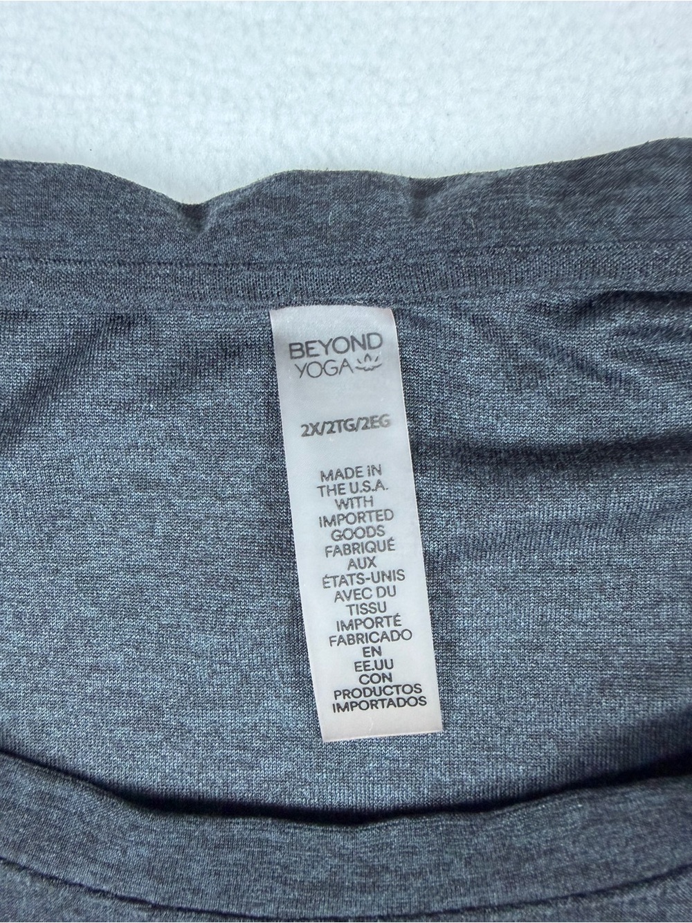 BEYOND YOGA Blue Gray Short Sleeve Active Tee T-Shirt Top Size 2X Plus - Picture 3 of 7